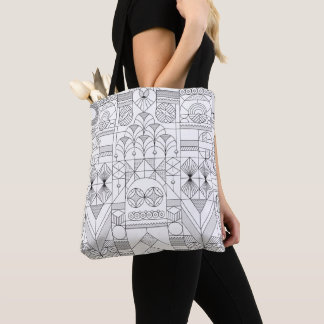 Bolsa Tote Arte Deco Simetria Linhas Toalha