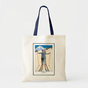 Bolsa Tote Arte Deco Vintage, Amantes na Neve por George Barb