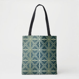 Bolsa Tote Arte-deco vintage padrão geométrico sem desconti