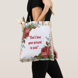 Bolsa Tote Arte Decorativa Rosa vermelha Rústica Vintage Dour