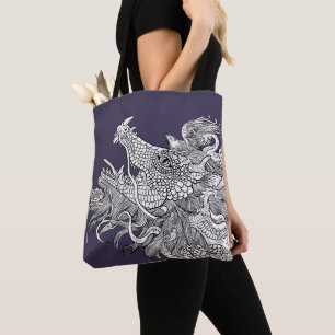 Bolsa Tote Arte detalhada do dragão do encantamento do drag