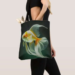 Bolsa Tote Arte Digital de Peixe Dourado Simples e Elegante  