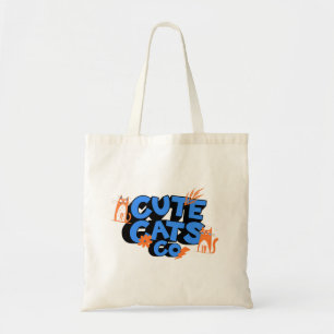Bolsa Tote Arte Divertida de Gatos Fofos Felizes
