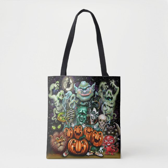 Bolsa Tote Arte divertida do Halloween (Frente)