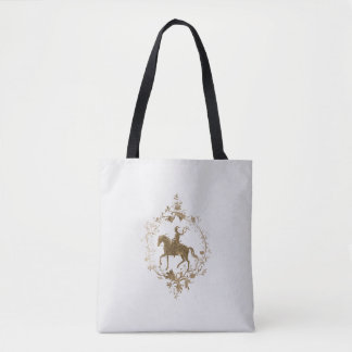 Bolsa Tote Arte do cavalo dourado 