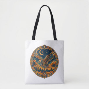 Bolsa Tote Arte do Deserto da Lua do Falcão Árabe