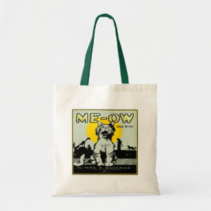 Bolsa Tote Arte do gato do Meow - vintage