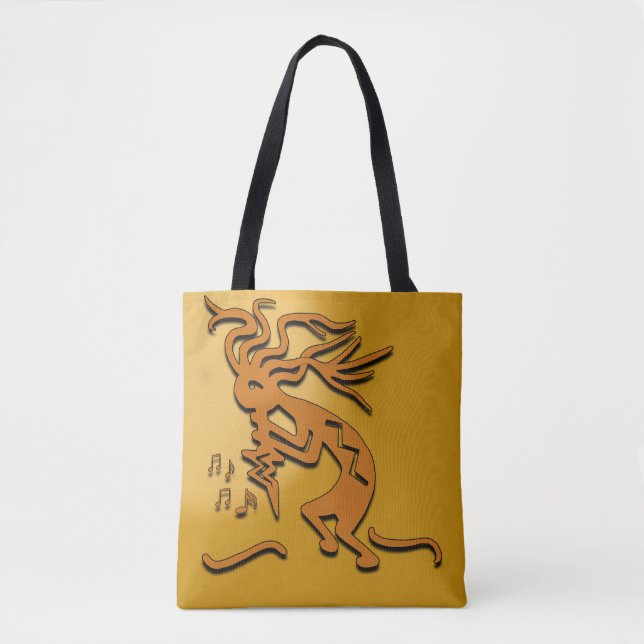Bolsa Tote Arte do Músico Kokopelli (Frente)