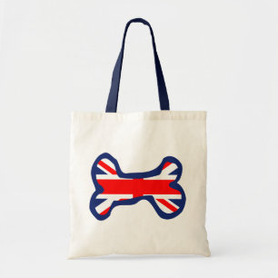 Bolsa Tote Arte do osso de cão da bandeira de Union Jack