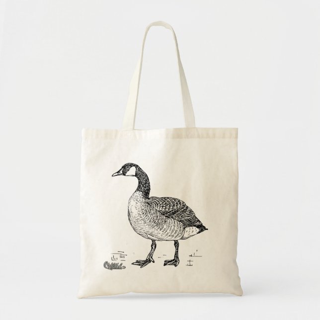 Bolsa Tote Arte do pássaro do ganso de Canadá (Frente)