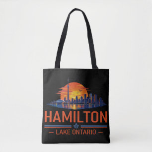 Bolsa Tote Arte do pôr do sol da Hamilton Lake Ontario Skylin