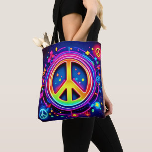 Bolsa Tote Arte do Símbolo de Paz Arco-Íris