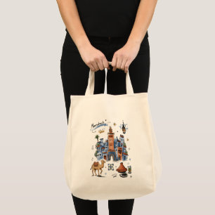 Bolsa Tote Arte Doodle da Mesquita Koutoubia Marrakech Fofa