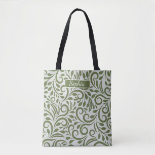 Bolsa Tote Arte Elegante em Forma Verde Orgânica para Present