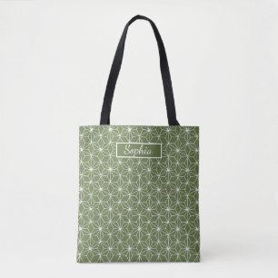 Bolsa Tote Arte Elegante em Forma Verde Orgânica para Present