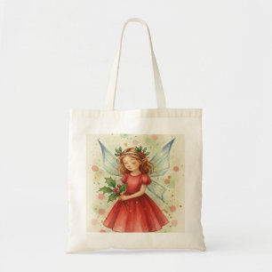 Bolsa Tote Arte em Aquarela de Fada de Natal