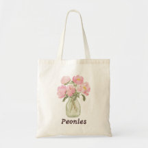 Arte em Aquarela de Peônias Rosa Antigo - Botânica
