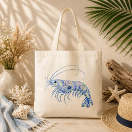 Bolsa Tote Arte em Cerâmica Tema Floral Camarão