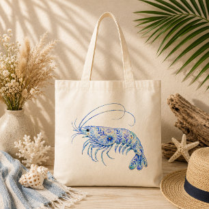 Bolsa Tote Arte em Cerâmica Tema Floral Camarão