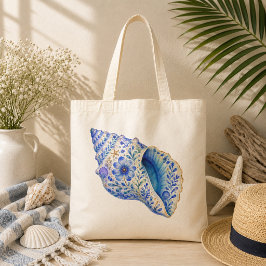 Bolsa Tote Arte em Cerâmica Tema Floral Concha do Mar