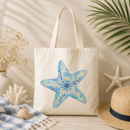 Bolsa Tote Arte em Cerâmica Tema Floral Estrela do Mar