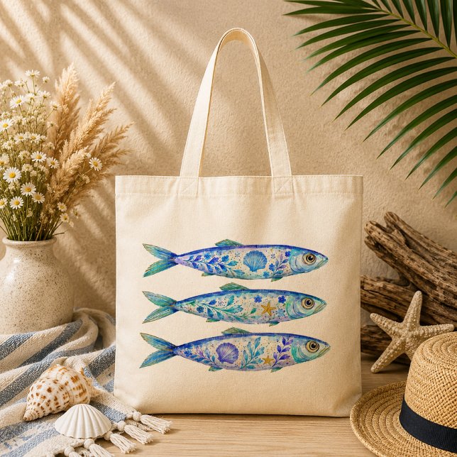 Bolsa Tote Arte em Cerâmica Tema Floral Peixe (Criador carregado)