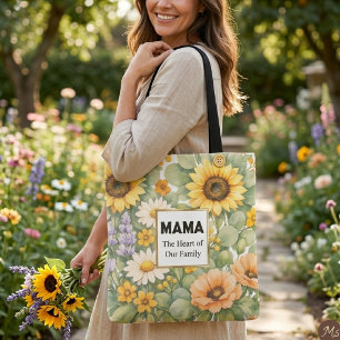 Bolsa Tote Arte em Moldura Dourada Falsa com Aquarela Floral