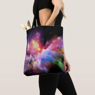 Bolsa Tote arte em nuvem abstrata vibrante surreal de Slipper