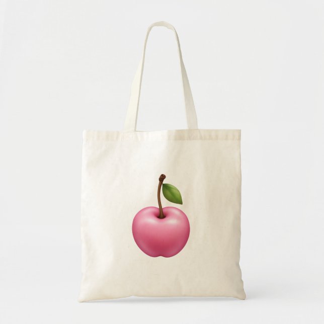 Bolsa Tote Arte Emoji, Cereja Rosa E Pinta, Cujo Pinho É Gela (Frente)