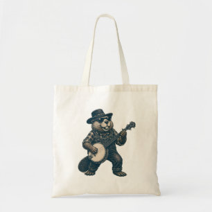 Bolsa Tote Arte engraçada de bluegrass de castor vintage músi