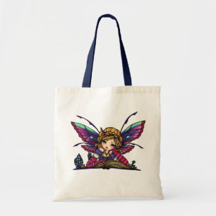 Bolsa Tote Arte feericamente da fantasia do livro de leitura