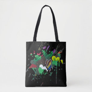 Bolsa Tote Arte feita à mão - Flor de Borboleta