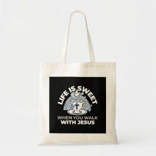 Bolsa Tote Arte Fiável - Teacup com Cruz e Dove