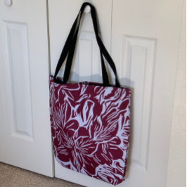 Bolsa Tote Arte Floral Abstrata Compras no Supermercado Praia