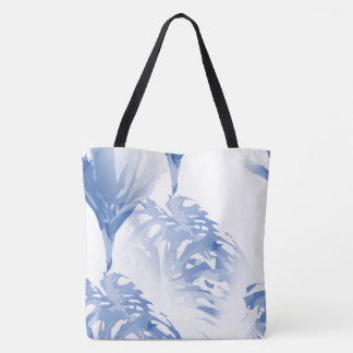 Bolsa Tote Arte Floral Abstrata Compras no Supermercado Praia