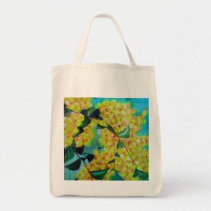 Bolsa Tote Arte floral australiana original de Wattle