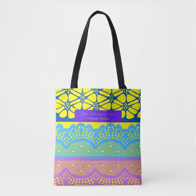 Bolsa Tote Arte floral espanhola - estilo San Pol (Frente)