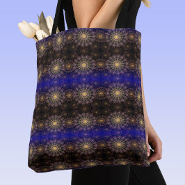 Bolsa Tote Arte floral espumante no céu noturno limpo