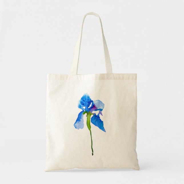 Bolsa Tote Arte floral floral moderna Iris (Frente)