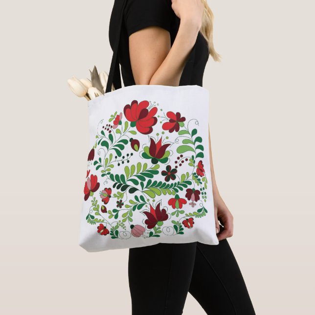 Bolsa Tote Arte Floral Húngaro Matyo (Close Up)