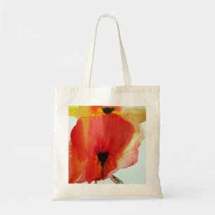 Bolsa Tote Arte floral moderna do watercolour vermelho das