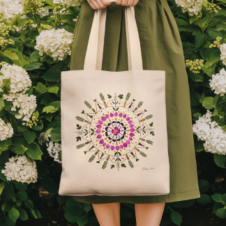Bolsa Tote Arte Floral Original Prensada por S. Frigui