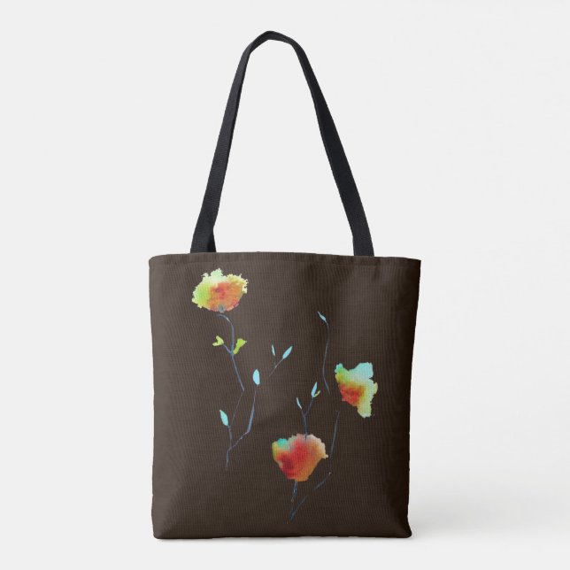 Bolsa Tote Arte floral simples moderna de outono (Verso)