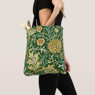 Bolsa Tote Arte Floral Verde Cherwell Vintage William Morris