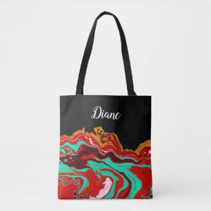 Bolsa Tote Arte Fluida Dourada Bragundia  Personalizada