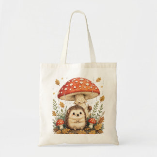 Bolsa Tote Arte Fofo de Casa de Cogumelo de Ouriço