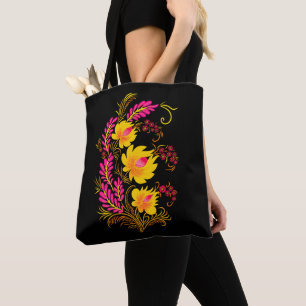 Bolsa Tote Arte Folclórica Floral Ucraniana