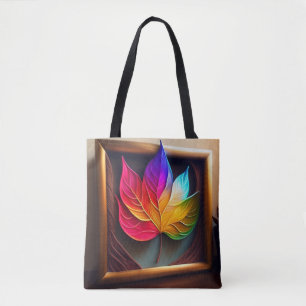 Bolsa Tote "Arte Folha Vibrante com cores adoráveis