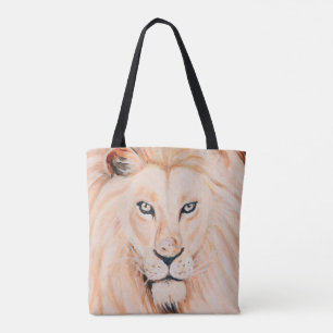 Bolsa Tote Arte forte do óleo do retrato do leão