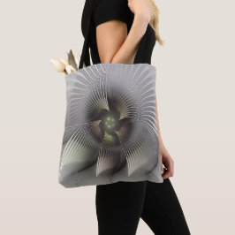 Bolsa Tote Arte Fractal de Forma 3D Abstrato moderna